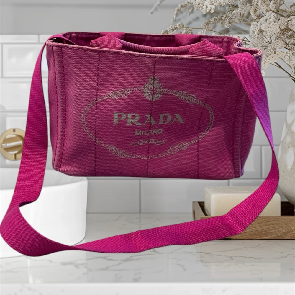 Prada tote bag pink canvas